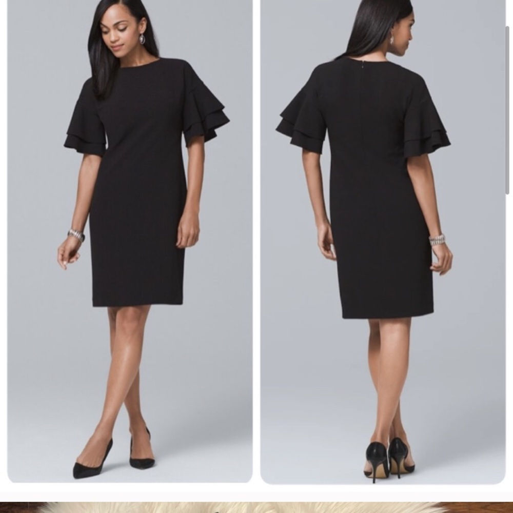 White House Black Market Ruffle Sleeve shift dress